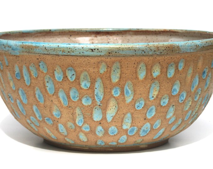 Large Ceramic Salad Bowl serving Bowl With Carved Pattern in Etsy