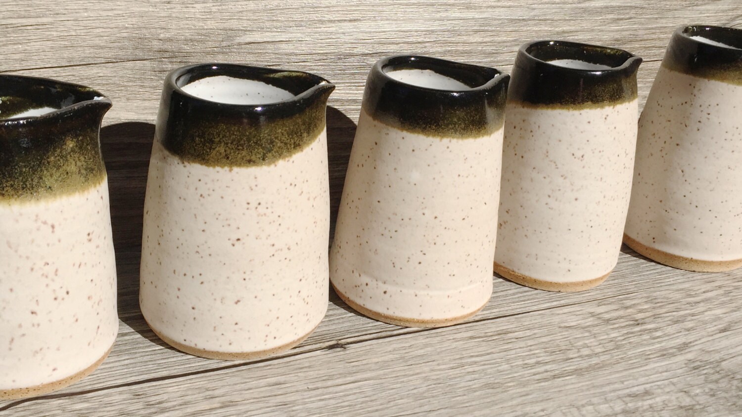 Mini ceramic pitcher creamer Black and White Ready to Ship Etsy