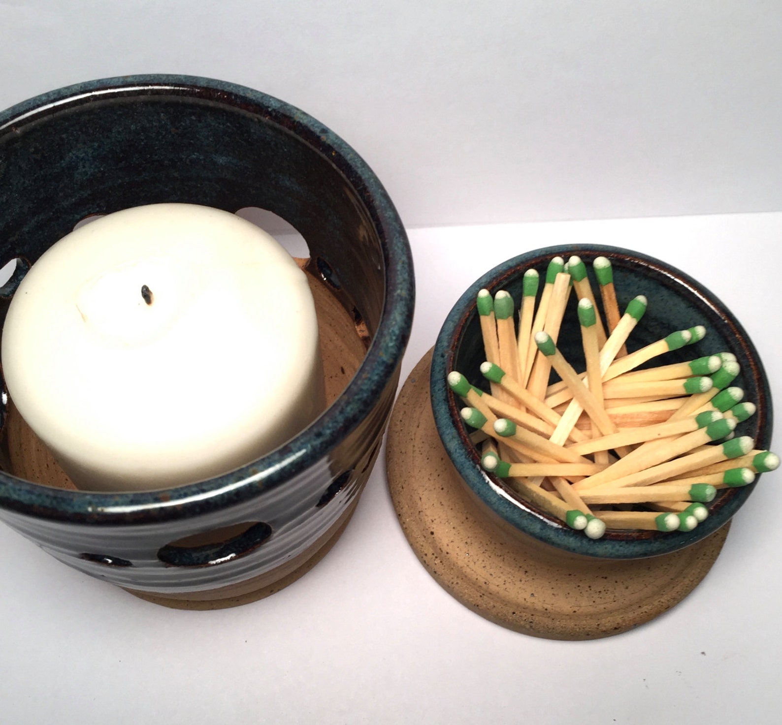 Ceramic Match Striker Set Fireplace Accessories and Candle Etsy