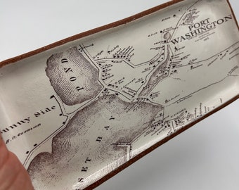 Port Washington NY Vintage Map Tray - Long Island