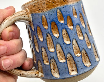 Mug - Coffee Cup - Tea Cup with hand carved pattern