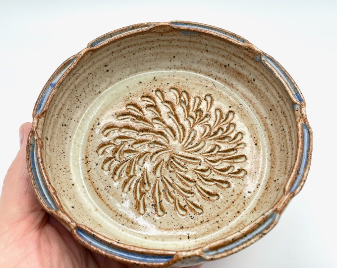 Garlic Grate Plate With Pinched Rim Etsy