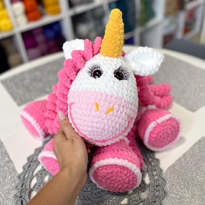 Crochet Unicorn Plush: Soft Stuffed Animal, Pastel Nursery Decor