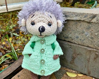 Crocheted Hedgehog Toy: Handmade Plush Animal, Nursery Decor