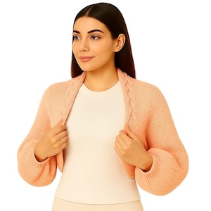 Knitted Cotton Bolero, Lightweight 100% Cotton Women Cardigan, Summer Knitted Bolero, Wedding Cape, Cotton Cape
