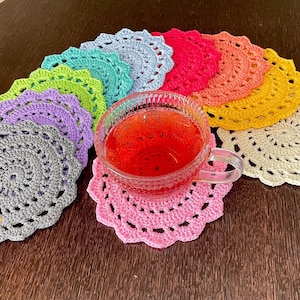 crochet coaster, coaster crochet, crochet cup coaster, crochet coasters set, floral coaster, tea coaster, round coaster, mug rug coaster
