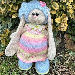 Crochet Bunny, Soft Plush Rabbit Toy, Bunny, Stuffed Bunny Decor, Cuddly Bunny for Kids and Adults