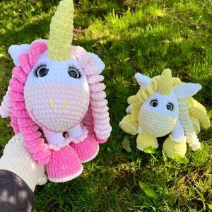 Big Crochet Unicorn Plush for Girls | Handmade Amigurumi Stuffed Animal | Pastel Nursery Cuddle Toy | Gift for Toddlers