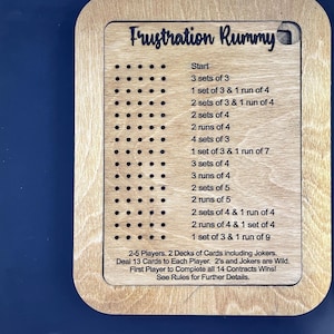 Frustration Rummy Game Board Digital File