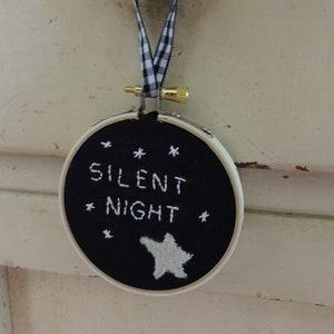 Embroidered Christmas Hoop Art Ornament