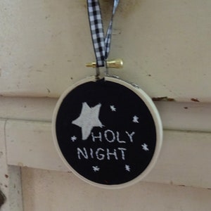 Embroidered Christmas Hoop Art Ornament