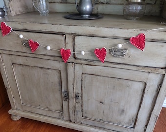 Vintage Quilt Heart Garland