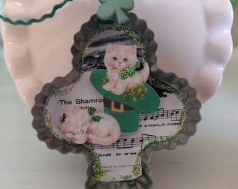 Décoration vintage à l'emporte-pièce Shamrock