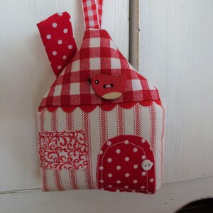 Red Fabric Cottage Ornament
