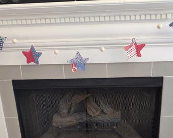 Vintage Quilt Star Garland
