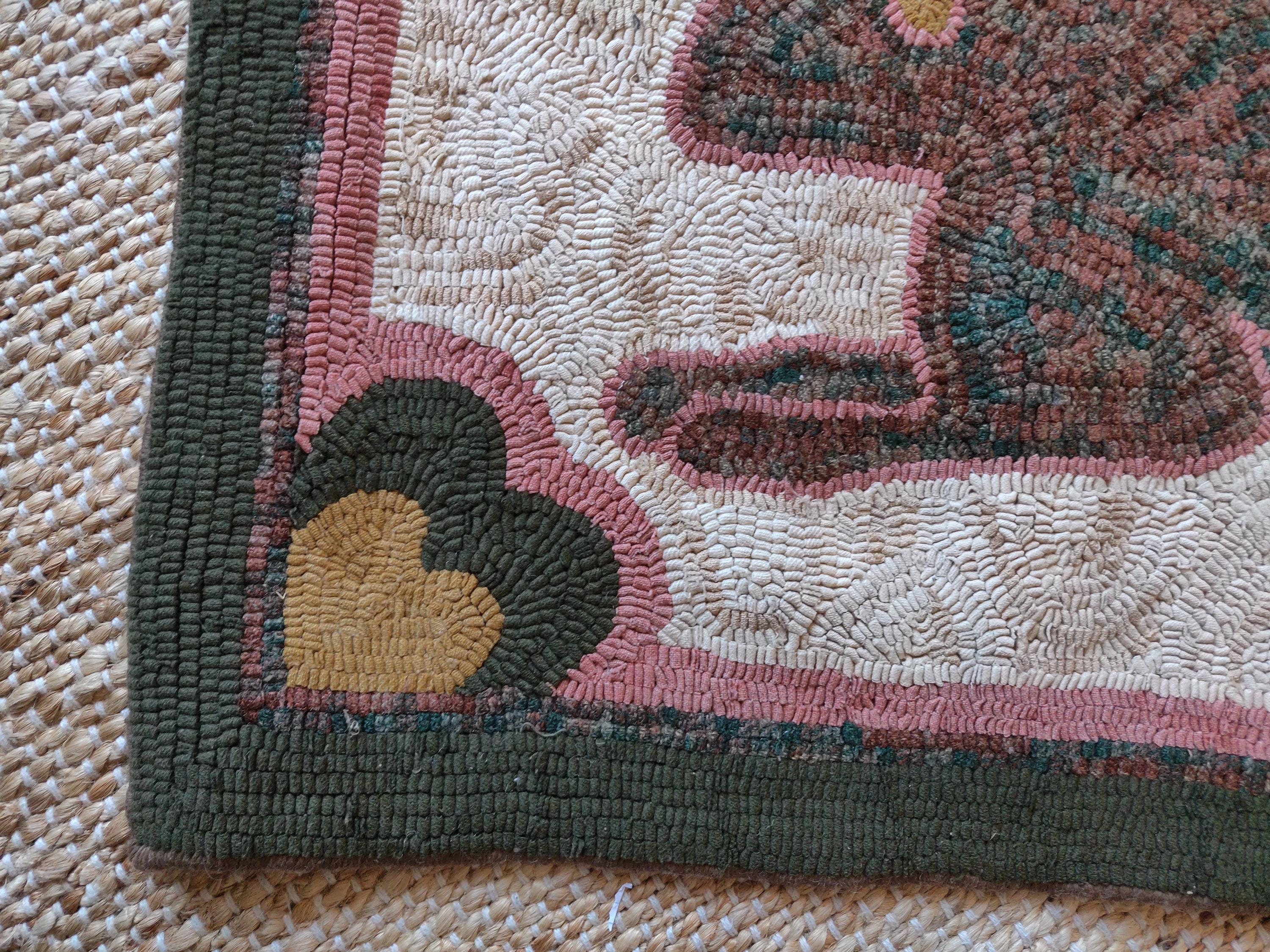 Primitive Wool Rugs Vintage Primitive Hand Hooked Wool Rug With Bunny - Etsy