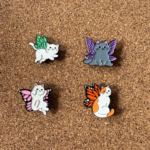 Butterfly cat Enamel Pins