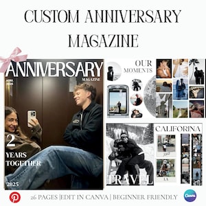 Anniversary Magazine Canva Template: Editable Love Story (Digital File)