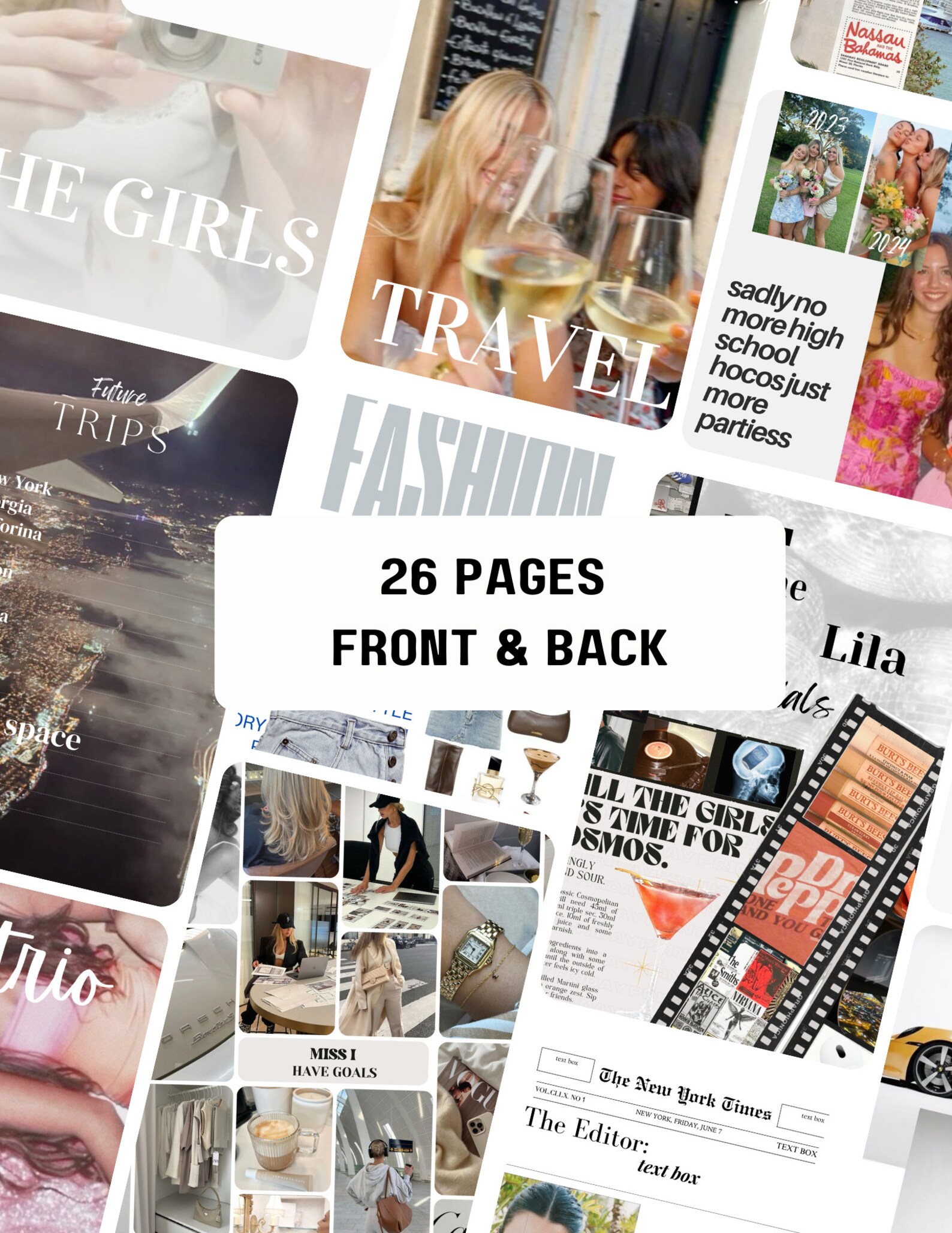 Canva Vogue Birthday Magazine, Bestie Magazine Printable Party Template ...