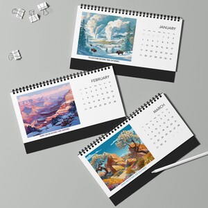 National Parks Desk Calendar 2026/2027, Illustrated U.S. Travel