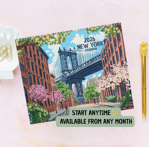 2026/2027 New York Calendar - Travel Calendar - Monthly Calendar - Travel Wall Calendar - 12 Month Calendar - Travel Gift - New York