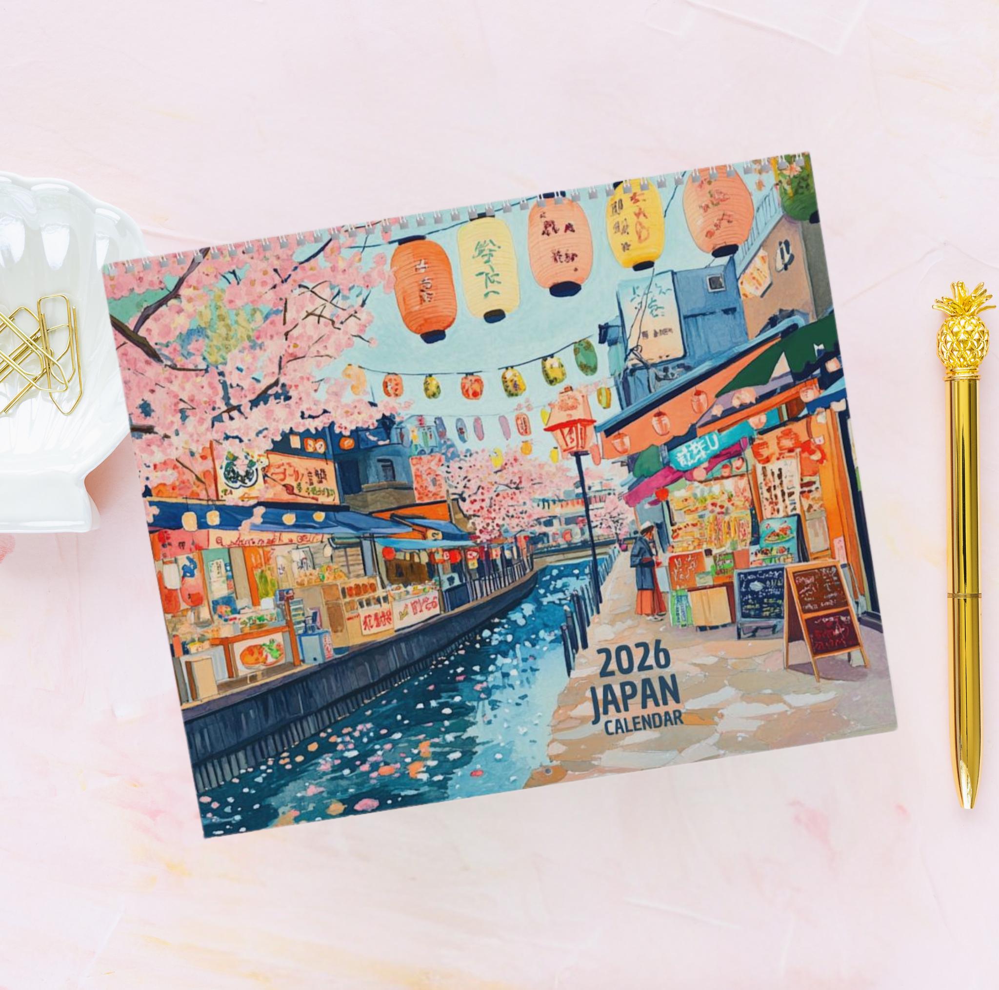 Calendrier Mural Vintage Japonais Nihonga – Impression Bloc – Fujiron – Femme – Tokyo Kangyo Bank