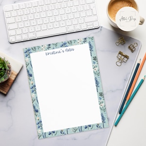 Bluebonnet Custom Notepad, Texas Wildflower Personalized Name Pad, Floral Papeteria Gift, Southern Charm Design, Custom Name Notepad