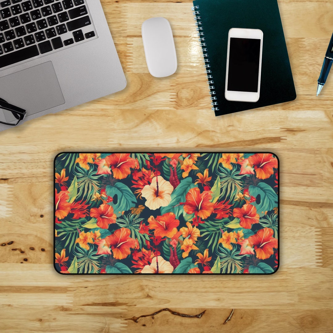 Tropical Hibiscus Floral Hawaiian Print Door Mat