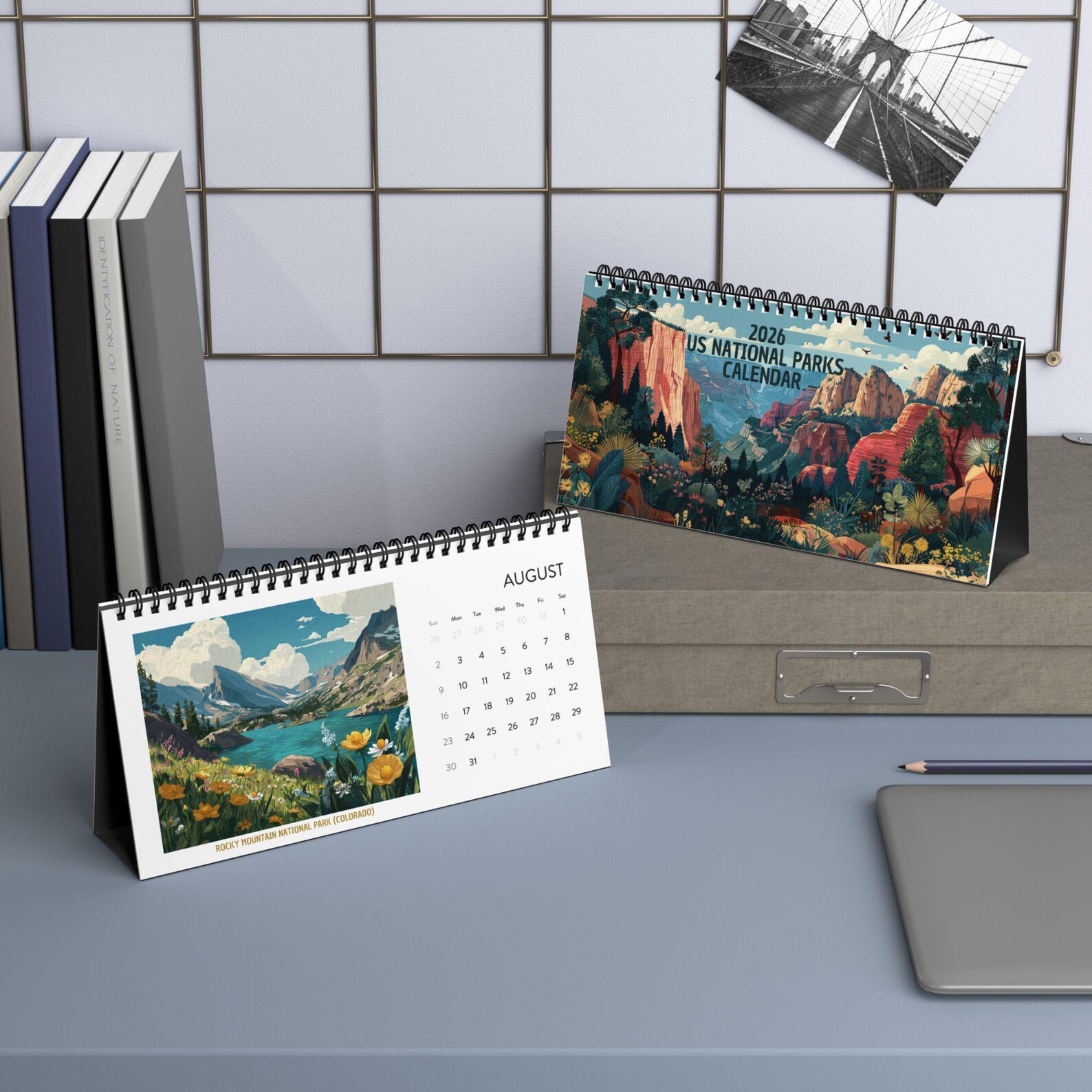 National Parks Desk Calendar 2026/2027, Illustrated U.S. Travel