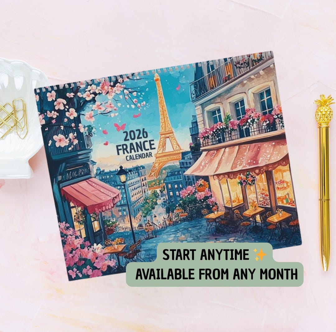 Travel Calendar 2026/2027 France Illustrated Monthly Wall Calendar ...