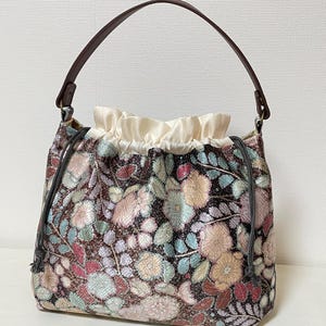 Kimono obi handmade bag, upcycled recycled shoulder bag