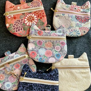 pochette pour chat pochette kimono à fermeture éclair porte-monnaie porte-clés