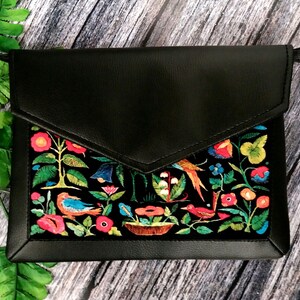 Bolsa de couro vegana, bolsa de trabalho para escritório, bolsa transversal com pássaros, bolsa transversal floral estilo boho, bolsa transversal com capa para livros, bolsa para livros Kindle