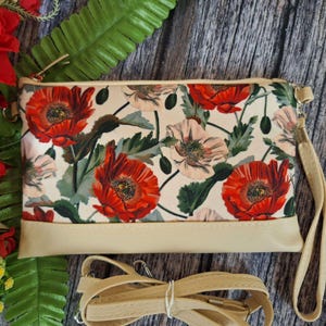 Bolso bandolera de amapolas con correa cruzada, carteras cruzadas para mujer, bolso grande de mano, bolso de flores de amapola, bolso Rifle Paper Co.