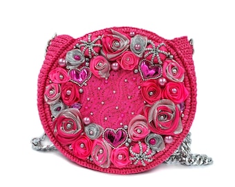 Borsa con perle ricamate floreali in stile medievale rinascimentale, borsa vintage francese chic da fiaba, regalo di anniversario per lei