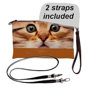 Red Cat Crossbody Bag Vegan Leather Women Cat Crossbody Wallet Cat Crossbody Purse Cat Themed Cross Body Bags Unique Cat Purse With Cat