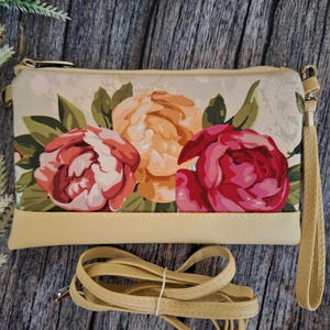 Bolso bandolera pequeño para teléfono móvil, de tela, con diseño floral, para mujer, de viaje