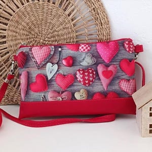 Bolsa transversal Alice no País das Maravilhas Bolsa vermelha cereja Bolsa Alice Bolsa de mão Alice no País das Maravilhas Bolsa Rainha de Copas Bolsa de corações vermelhos