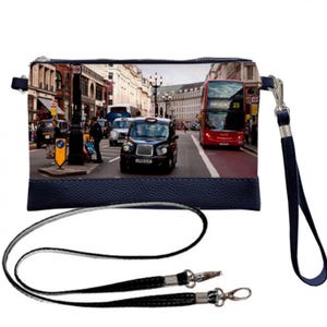 Sac à bandoulière London, portefeuille avec bracelet, pochette Rifle Paper Co, pochette avec bracelet en similicuir
