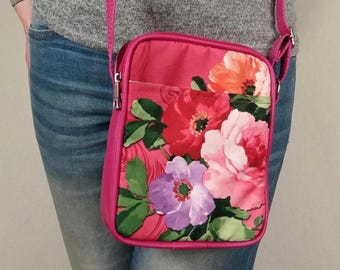 Kleine Reisetasche, Fuchsia Taschenbuch, große Handytasche, Handytasche für Frauen, Stoff Handy Crossbody, Handytasche, Handytasche