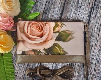 Borsa a tracolla fatta a mano da donna, piccola borsa regalo per lei, borsa in pelle vegana, tracolla regolabile in tessuto floreale, borsa da tutti i giorni per le donne, regalo per la mamma
