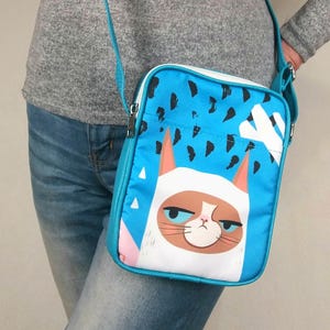 Reise Geldbörse Crossbody Bag kleine Reisetasche Katze Damen Geldbörse Vegan Crossbody Handytasche Vegan klein kleine Crossbody Handytasche Katze