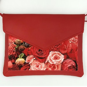 Rose Envelope Clutch Bag Oversized Crossbody Cluch Bag Cherry Red Crossbody Bag Cottagecore Clutch Bag Crossbody Big Size Clutch Spring Bag