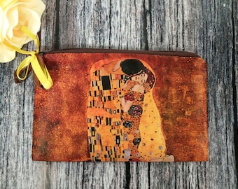 Borsa cosmetica / Pochette per il trucco / Astuccio per matite / Pochette / Borsa / Portamonete con stampe artistiche di Gustav Klimt, Accessori Gustave Klimt