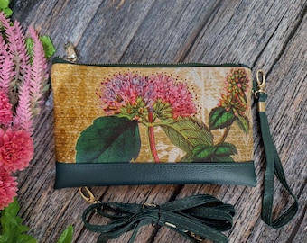 Piccola borsa a tracolla, portafoglio da polso, borsa a tracolla, grandi pochette, piccola borsa in tessuto botanico, borsa vegana Rifle Paper Co, pochette Cottagecore