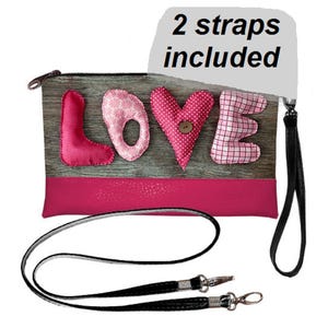 Cartera cruzada de muñeca, bolso de mano, bolso para teléfono, bolso cruzado fucsia, bolso pequeño rosa fuerte, cartera cruzada vegana, bolso con cremallera para teléfono