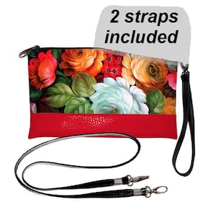 Bolso bandolera con diseño floral Liberty Rose, bolso de mano para iPhone, bolso de mano de piel vegana, bolso bandolera, bolso de mano grande, bolso de mano para smartphone
