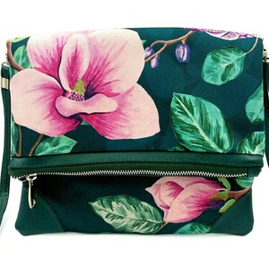 Orchidee Liebhaber Umhängetasche Kleine Crossbody Tasche Vegan Kleine Crossbody Tasche Smaragdgrüne Clutch Oversized Große Clutch Boho Grüne Geldbörse Ukrainische Taystra Bag