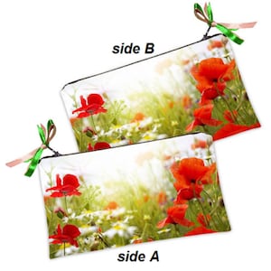Poppy Flower Makeup Bag: Waterproof Polyester Cosmetic Pouch