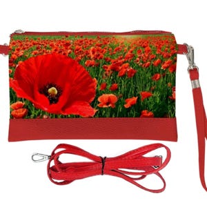 Monedero de pulsera y hombro, Cartera de pulsera cruzada, Monedero cruzado Poppy, Cartera de pulsera con bolsillos, Bolso bandolera pequeño para celular